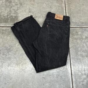 vintage levis 505 faded black straight leg jeans size 38 x 32